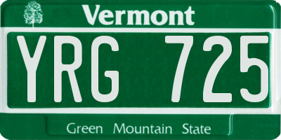 VT license plate YRG725