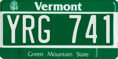 VT license plate YRG741