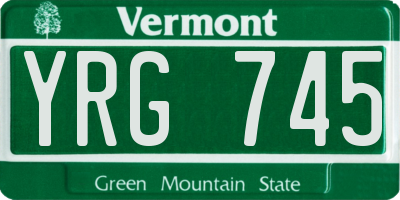 VT license plate YRG745