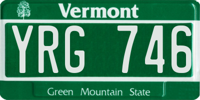 VT license plate YRG746