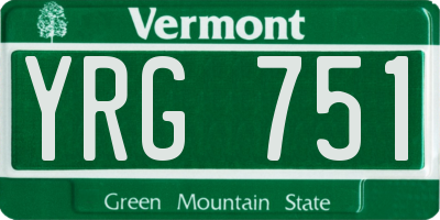 VT license plate YRG751