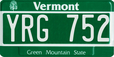 VT license plate YRG752