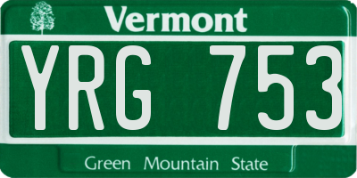 VT license plate YRG753