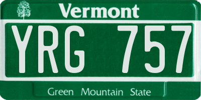 VT license plate YRG757