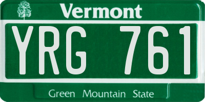 VT license plate YRG761