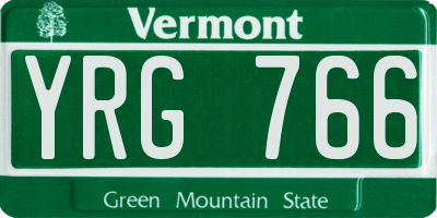 VT license plate YRG766