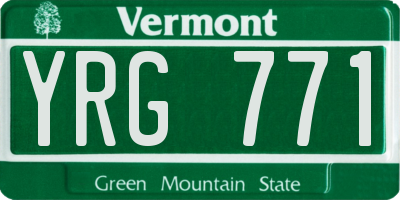 VT license plate YRG771