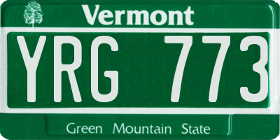 VT license plate YRG773
