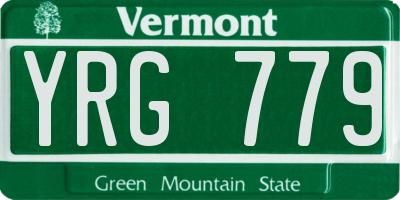 VT license plate YRG779