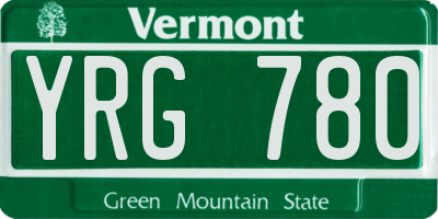 VT license plate YRG780
