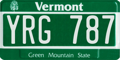 VT license plate YRG787
