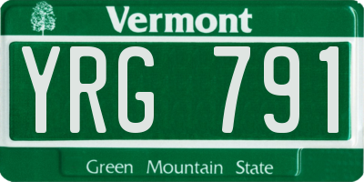 VT license plate YRG791
