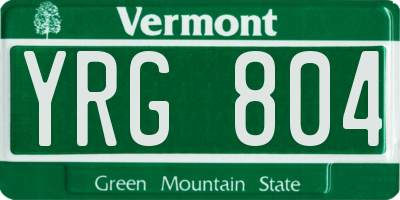 VT license plate YRG804