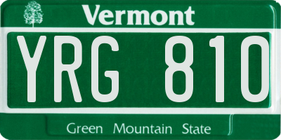 VT license plate YRG810