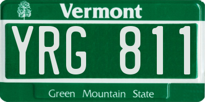 VT license plate YRG811