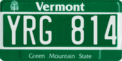 VT license plate YRG814