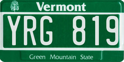 VT license plate YRG819