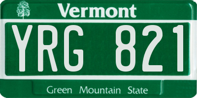 VT license plate YRG821