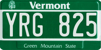 VT license plate YRG825
