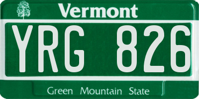 VT license plate YRG826