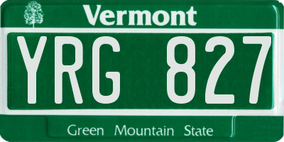 VT license plate YRG827