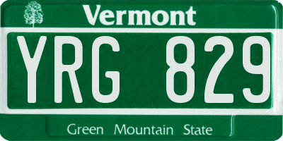 VT license plate YRG829