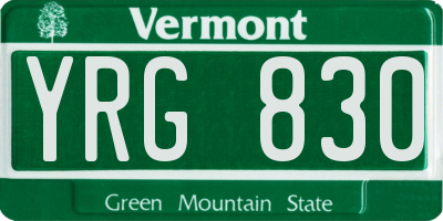 VT license plate YRG830