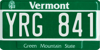 VT license plate YRG841