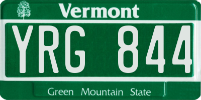 VT license plate YRG844