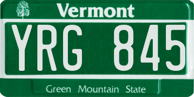 VT license plate YRG845