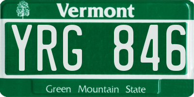 VT license plate YRG846