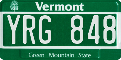 VT license plate YRG848