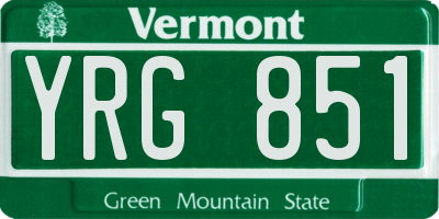 VT license plate YRG851