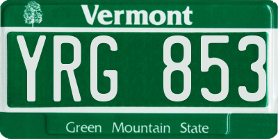VT license plate YRG853