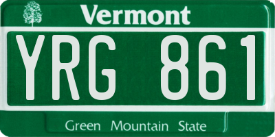 VT license plate YRG861