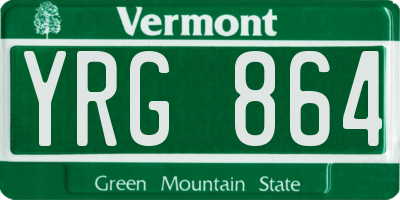VT license plate YRG864