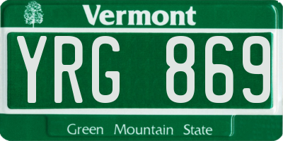 VT license plate YRG869