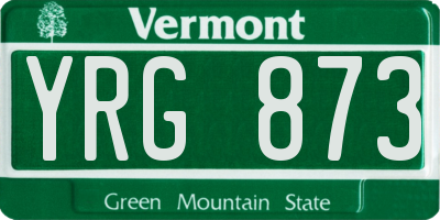 VT license plate YRG873