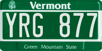 VT license plate YRG877