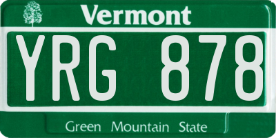 VT license plate YRG878