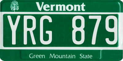 VT license plate YRG879