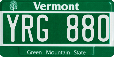 VT license plate YRG880