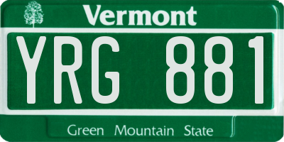 VT license plate YRG881