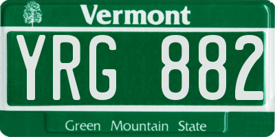 VT license plate YRG882