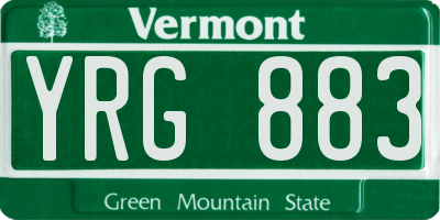 VT license plate YRG883