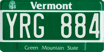 VT license plate YRG884