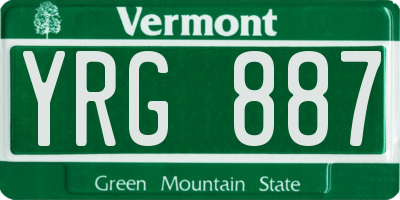 VT license plate YRG887
