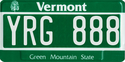VT license plate YRG888