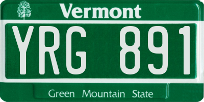 VT license plate YRG891