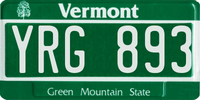 VT license plate YRG893